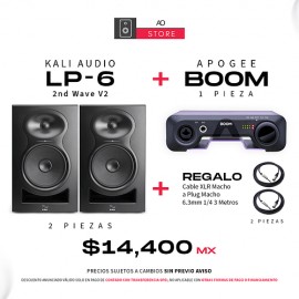 Kali Audio LP 6 Second Wave V2 Monitores de Estudio (El Par) + Apogee Boom Interfaz de Audio + De Regalo Cable XLR Macho a Plug